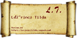 Lőrincz Tilda névjegykártya